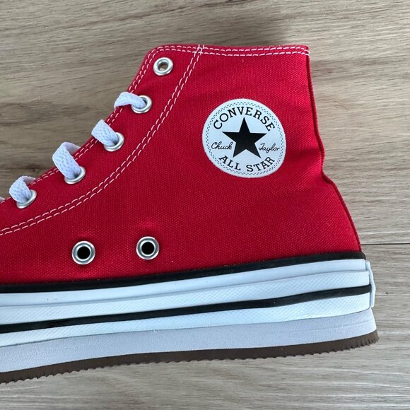 Converse Chuck Taylor EVA Lift Hi Platform 6 Big Kids Shoes Red Sneaker A08425C - Picture 11 of 13
